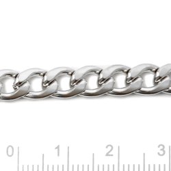 Ankerkette, stark, verdrehte Kettenglieder, Stahl, 7,5x5x1,4 mm, 50 cm