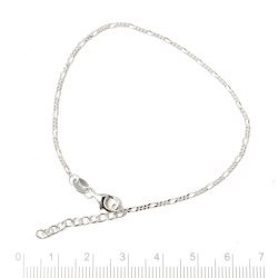 Armband, Figaro Panzer mit facetten, Sterlingsilber, Draht 0,4 mm, verstellbar 18-21 cm