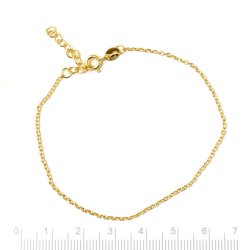 Armband, Ankerkette, AR35, vergoldetes silber, Draht 0,35 mm, verstellbare Lnge 18-21 cm
