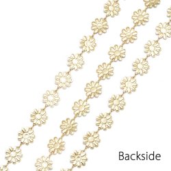 Kette mit Gnseblmchen in verschiedenen Farben, stark vergoldet, 12x10 mm, 50 cm