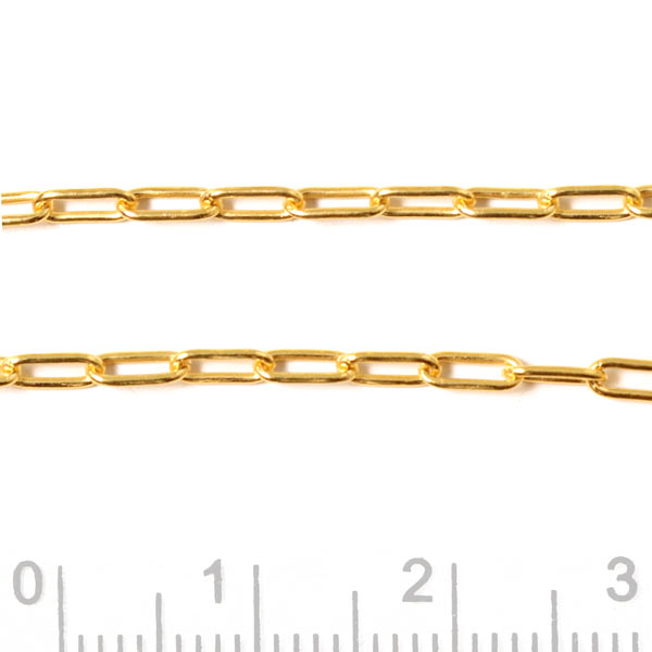 Figaro Ankerkette, vergoldetes Silber, lange Kettenglieder, Draht 0,6 mm, 50 cm
