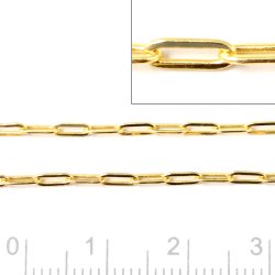 Figaro Ankerkette, vergoldetes Silber, lange Kettenglieder, Draht 0,45 mm, 50 cm