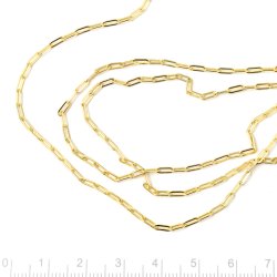 Figaro Ankerkette, vergoldetes Silber, lange Kettenglieder, Draht 0,45 mm, 50 cm