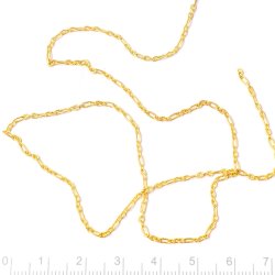 Figaro Ankerkette, diamond cut, vergoldetes Silber, Draht 0,4 mm, 50 cm