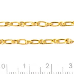 Figaro cable chain, large-small link, gilded silver, 0.6mm, 50cm. Delivered uncut when buying more units