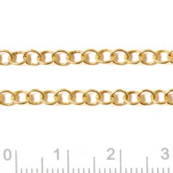 Cable chain, jumprings size 3.4mm, wire 0,6mm, gilded silver, 20cm