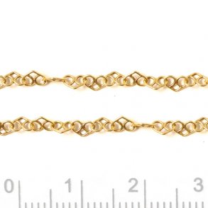 Kleine Herzkette, vergoldetes Silber, Maße der Kettenglieder 2,5x4x0,4mm, 50 cm