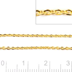Ankerkette, gro&szlig;kauf, vergoldetes Messing, flacher Draht, 2x1,5 m, 4 m 