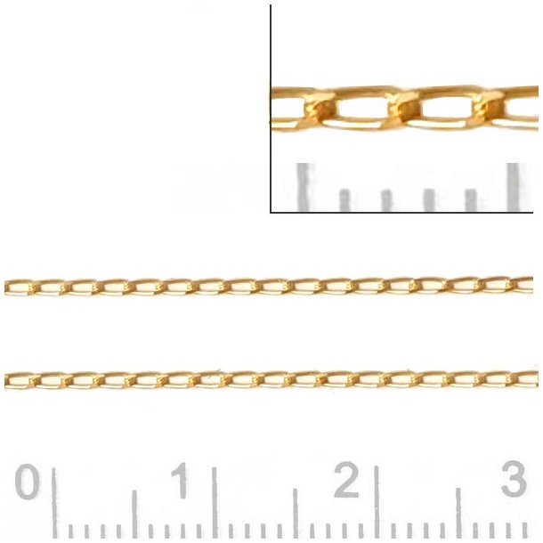 Panzerkette mit Facetten, leicht verdreht, vergoldetes Silber, Draht 0,3 mm, 50 cm