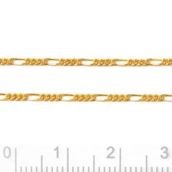 Figarokette, Panzerkette, mit Facetten, vergoldetes silber, 0,4 mm, 50 cm