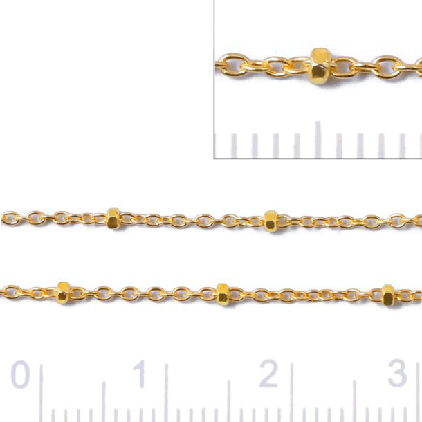 Anchor chain with cubes, AR30 Saturn, gold plated silver, joint size 0.3x1x1.5 mm, 50 cm.