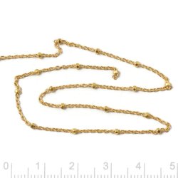 Ankerkette mit Würfeln, AR30 Saturn, vergoldetes Silber, Gelenkgröße 0,3x1x1,5 mm, 50 cm.