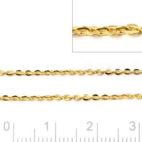 Ankerk�de, AR35 facet, t�t, forgyldt s�lv, flad tr�d 0,7x0,25 mm, 50 cm
