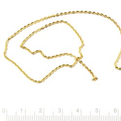 Ankerk�de, AR35 facet, t�t, forgyldt s�lv, flad tr�d 0,7x0,25 mm, 50 cm