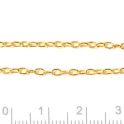 Ankerkette, AR40, Doubl, starke vergoldung, Draht 0,40 mm, Breite 2,2 mm, 50 cm