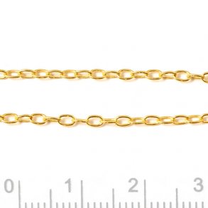 14K Gold Filled 3mm Flat Drawn Cable Chain - 14K Gold Yellow or Sterling Silver 3mm Rectangle Paperclip Chain Bulk Wholesale DIY Jewelry, Gold Filled