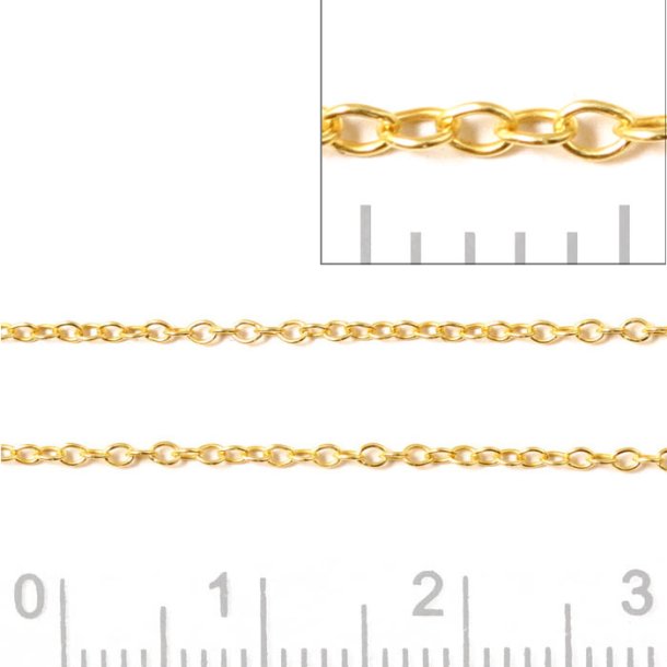 Ankerkette, AR25, vergoldetes Silber, Draht 0,25 mm, Gelenkbreite 1,2 mm, 50 cm