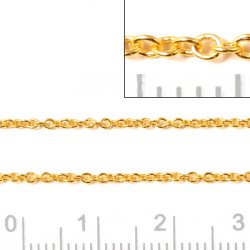 Halskette, Ankerkette, AR35, vergoldetes Silber, Draht 0,35 mm, verstellbar 49-52 cm