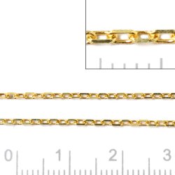 Anker dia offen, 4-Seitig facet, vergoldetes Silber, Drahtdicke 0,45 mm, Gelenkbreite 1,4 mm, 50 cm