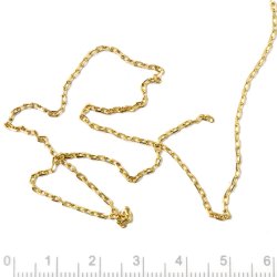 Anker dia offen, 4-Seitig facet, vergoldetes Silber, Drahtdicke 0,45 mm, Gelenkbreite 1,4 mm, 50 cm