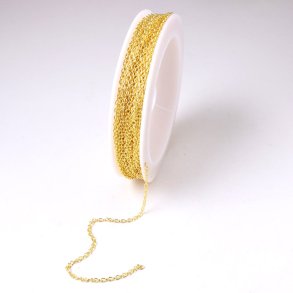 Ankerkette, AR35, ganze Spule, vergoldetes Messing, Drahtst�rke 0,35 mm, 10 m