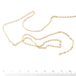 Ankerkette, AR30, facettiert, vergoldetes Silber, 0,3x0,2 mm, Kettengliedbreite 1,5 mm, 50 cm