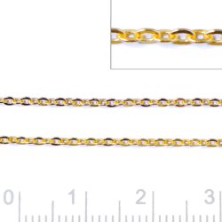 Ankerkette, AR35, facettiert, vergoldetes Silber, dicht, 0,5x0,3 mm, Gliedbreite 1,5 mm, 50 cm