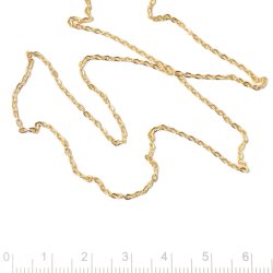 Ankerkette, AR35, facettiert, vergoldetes Silber, dicht, 0,5x0,3 mm, Gliedbreite 1,5 mm, 50 cm