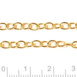 Ankerkette, vergoldetes Silber, Dicke 0,6mm, LARGE, Gelenklnge 4,6 mm, Breite 3,4 mm, 50 cm
