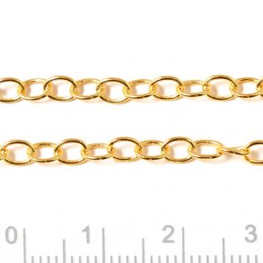Ankerkette, vergoldetes Silber, Dicke 0,6mm, LARGE, Gelenklnge 4,6 mm, Breite 3,4 mm, 50 cm