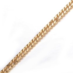 Ankerk�de, snoet og facetteret, IP-forgyldt rustfrit st�l, 3,5x2,5x0,6 mm, 1 m