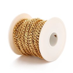 Panzerkette, goldfarbener PVD-Edelstahl, 6x4,5x1,5 mm, 50 cm