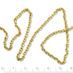 Ankerkette, facettiert, vergoldeter Stahl, Gelenkmaen 3,8x3x0,8 mm, 1 M