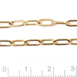 Figaro Ankerkette, vergoldeter Edelstahl, Gliedermae 8x3,4x0,8 mm, 50 cm