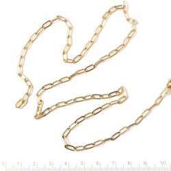 Figaro Ankerkette, vergoldeter Edelstahl, Gliedermae 8x3,4x0,8 mm, 50 cm
