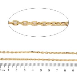 Ankerkette, 18K vergoldeter Edelstahl, ovale Glieder, 4x2,5x0,5 mm, 1 m