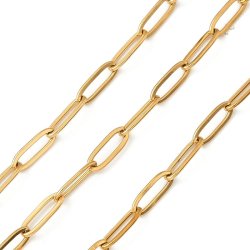 Ankerk�de, hel rulle, IP-forgyldt rustfrit st�l, ovale led, 9x3,5x0,8 mm, 10 m