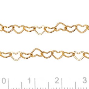 Large-small chain link, round links, flat wire, dark gold-plated brass,  10x8x1mm, 50 cm