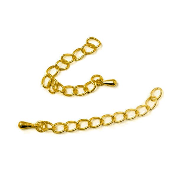 Kettenverl&auml;ngerer f&uuml;r Schmuck, vergoldetes Messing, B-Qualit&auml;t, 4 cm, 4 Stk.