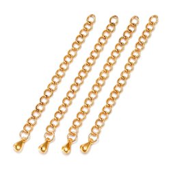 Kettenverl&auml;ngerer f&uuml;r Schmuck, extra dauerhafte dunkler Vergoldung auf Stahl, ca. 5 cm, 2 Stk