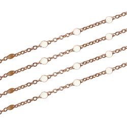 Ankerkette mit kleinen M&uuml;nzen, Messing vergoldet, 1-1,5 mm, 1 Meter