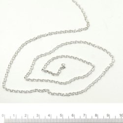Anchor chain, silver-plated, AR60, link width 2.5 mm, link length 3.3 mm, 50 cm