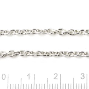 Anchor chain, silver-plated, AR60, link width 2.5 mm, link length 3.3 mm, 50 cm