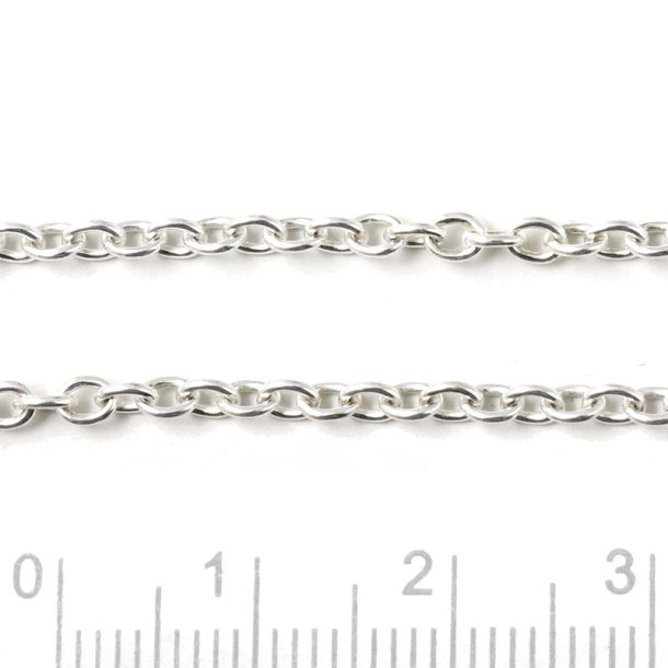 Anchor chain, silver-plated, AR60, link width 2.5 mm, link length 3.3 mm, 50 cm