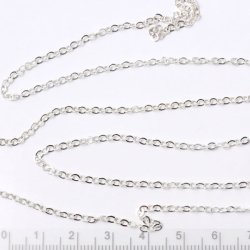 Ankerkette, gro&szlig;kauf, versilbertes Messing, flacher Draht, 2x1,5 m, 4 m