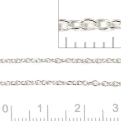 Ankerkette, AR30, versilbertes Messing, Drahtdicke 0,30 mm, 1 m.