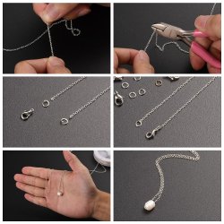 Ankerkette, AR30, versilbertes Messing, Drahtdicke 0,30 mm, 1 m.