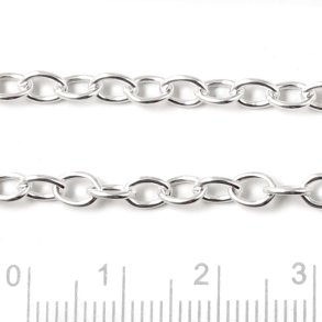 Cable chain, AR80, silver-plated brass, wire thickness 0,8mm, 50cm