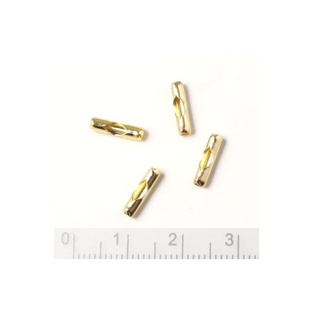 Verbindungsverschluss fr 1,8 bis 2 mm Kugelkette, vergoldetes Silber, 4 Stk.