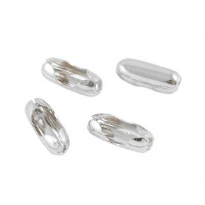 Verbindungsverschluss fr 2 mm Kugelkette, Silber, 2 Stk.